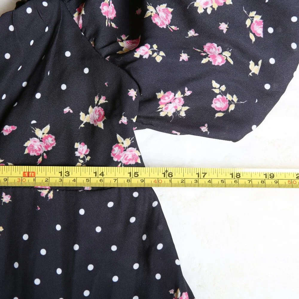 BETSEY JOHNSON Rosy Dots Floral Dress Flirty Feminine Size Medium NWT